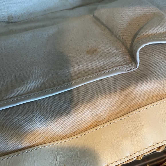 Michael Kors Vintage Woven Tote Bag White Leather Gold Hardware Spring/Summer - Picture 9 of 14